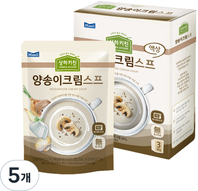 상하키친 양송이크림스프, 450g, 5개