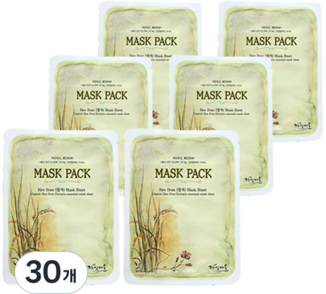 Jayeonmaeul 쌀겨 마스크팩, 1개입, 30개