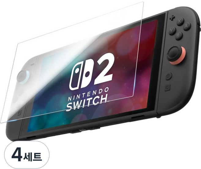 HOHOO Nintendo Switch 2 高透明鋼化玻璃螢幕保護貼組, 4套, 單一商品, 單一顏色