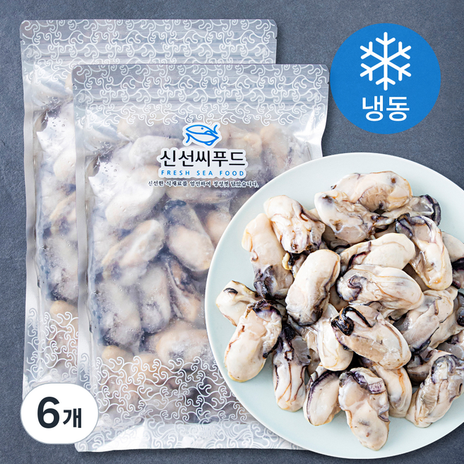 신선씨푸드 냉동굴 (냉동), 500g, 6개