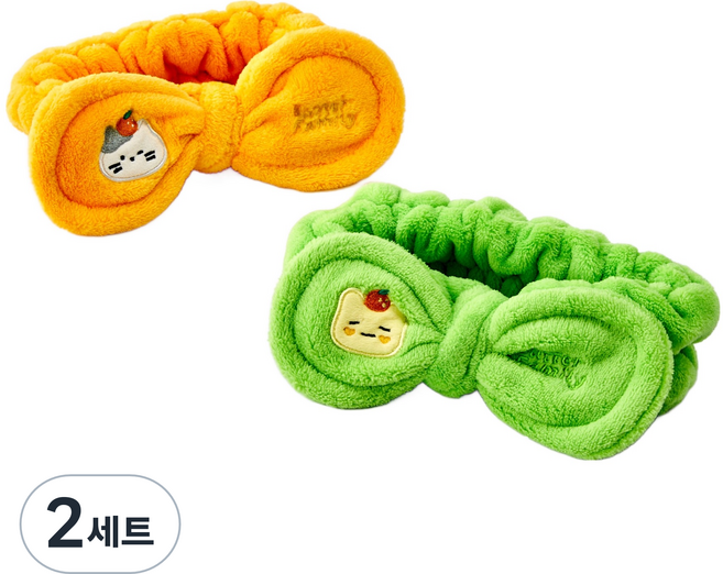 모던하우스 버터샵 리본 커플 세안밴드 2종 세트 FREE, 2세트, 제주 밀크캣 버터군