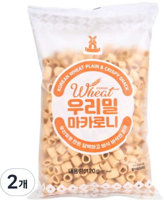 당암 우리밀 마카로니 스낵, 2개, 120g