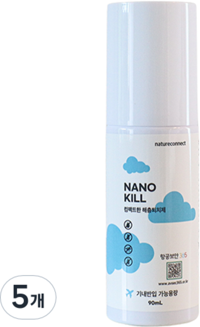 네이처커넥트 여행용 나노킬 해충퇴치제 90ml, 1개입, 5개
