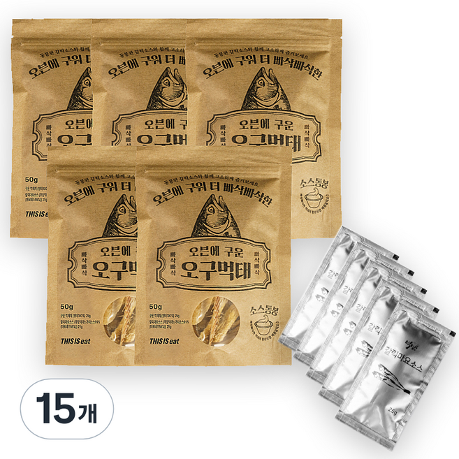 오븐에 구운 오구 먹태채 25g + 갈릭마요소스 25g, 15세트, 50g