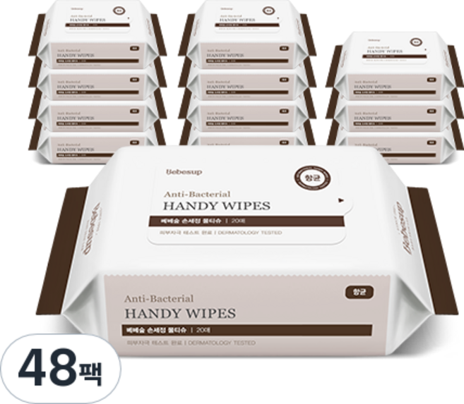 베베숲 손세정 물티슈 휴대형, 20매, 48개