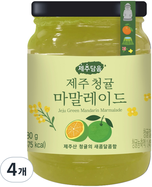 오뚜기 제주담음 제주청귤마말레이드, 280g, 4개