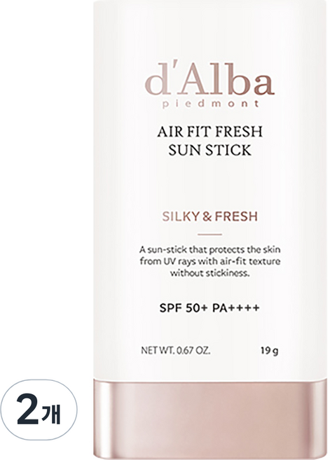 [비건뷰티] 달바 에어 핏 프레쉬 선스틱 SPF50+ PA++++, 19g, 2개
