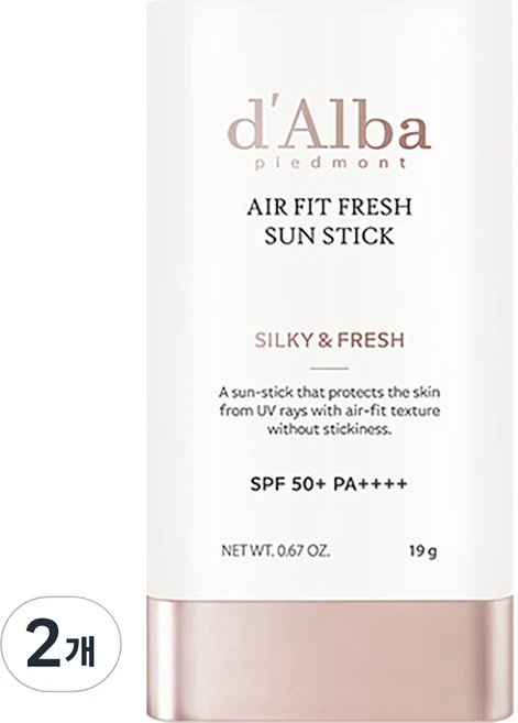 [비건뷰티] 달바 에어 핏 프레쉬 선스틱 SPF50+ PA++++, 19g, 2개 - 쿠팡