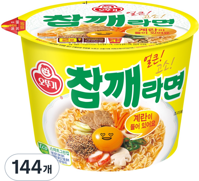 오뚜기 참깨라면 컵 110g, 144개