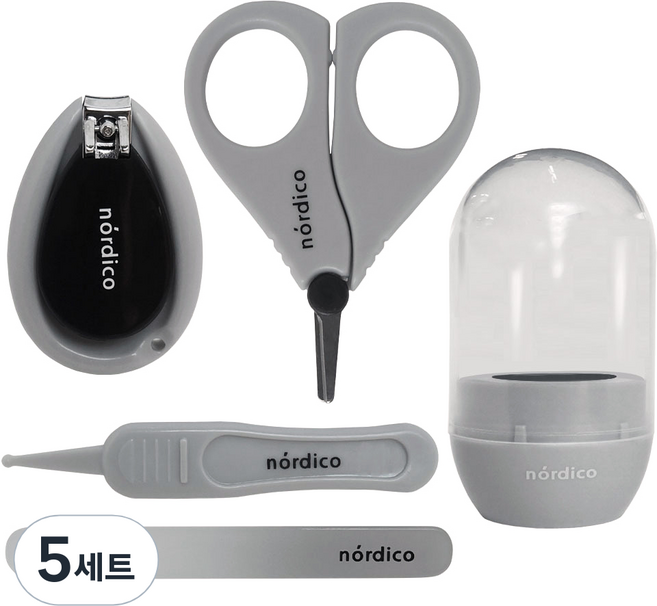 노르디코 유아용 손톱깎이 4종 세트 + 전용 케이스, 5세트