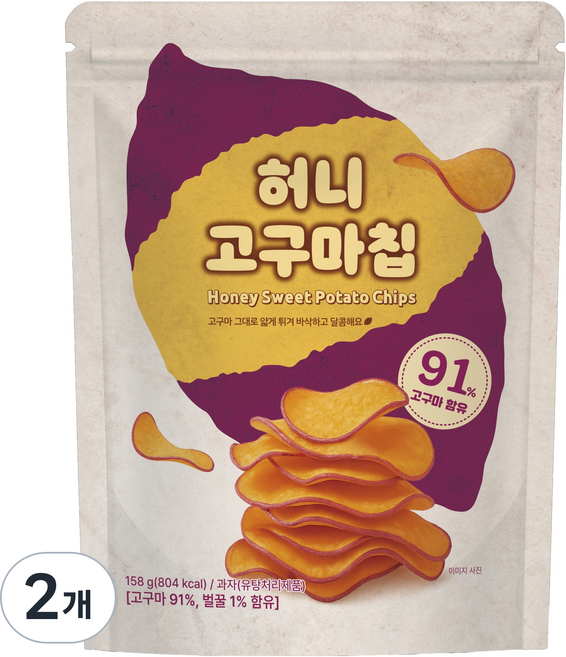 허니 고구마칩, 2개, 158g