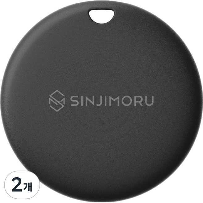 신지모루 방수 애플인증 Find My 신지태그 워터락 트래커 스마트태그 위치추적기, 블랙, 2개