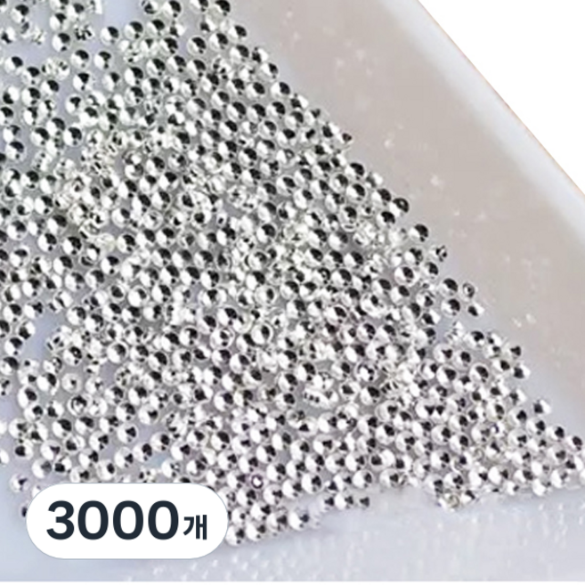 美甲半邊鉚釘 2mm, 銀色, 3000個