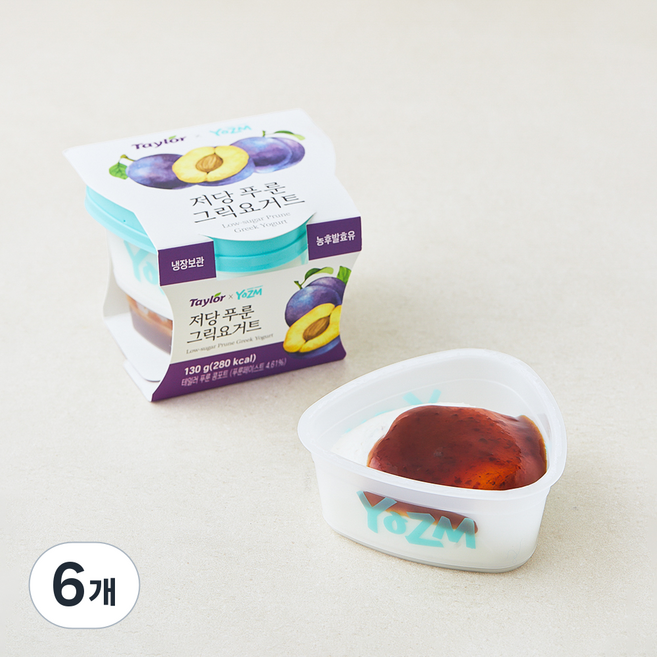 요즘 저당 푸룬 그릭요거트, 130g, 6개