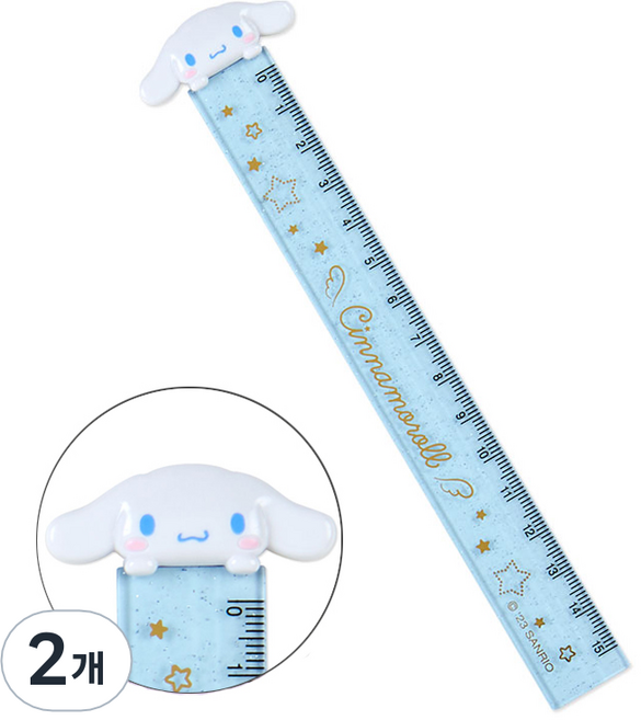 산리오 시나모롤 마스코트 슬림 자 15cm, 혼합색상, 2개