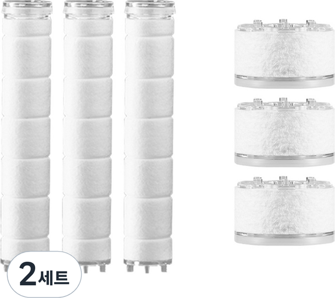 닥터워터 주방헤드 2중 리필필터 헤드용 3p + 손잡이용 3p 세트, 2세트, 무향