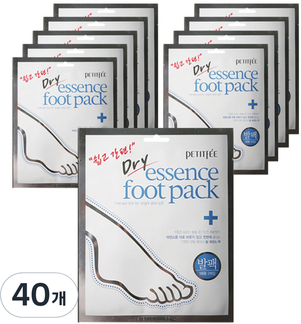 쁘띠페 드라이에센스 풋 팩, 2개입, 40개