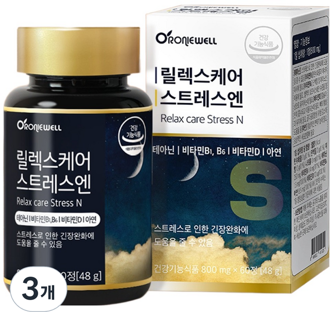 로니웰 릴렉스케어 스트레스엔, 60정, 3개