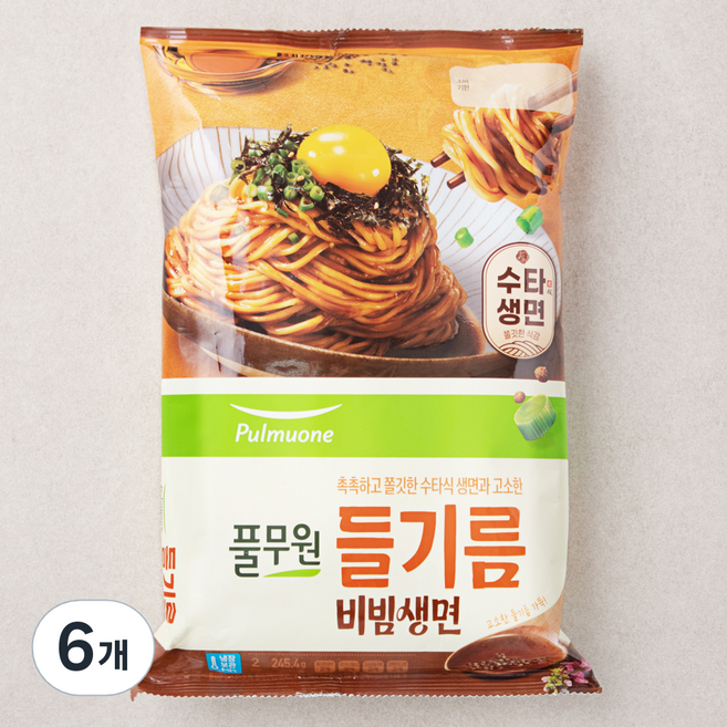 풀무원 들기름 비빔생면 2인분, 245.4g, 6개