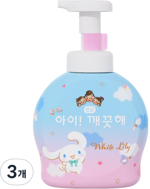 아이깨끗해 시나모롤 핸드워시 화이트릴리, 490ml, 3개
