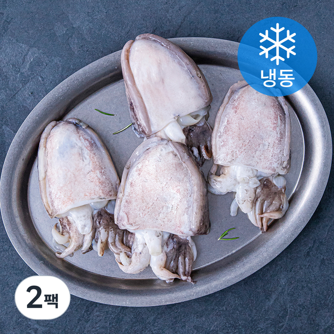 해슬로 국내산 손질 갑오징어 3~5미 (냉동), 500g, 2팩