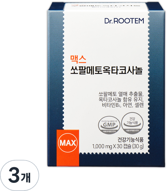 닥터루템 맥스 쏘팔메토 옥타코사놀 30g, 30정, 3개
