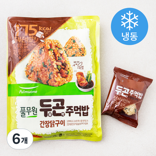 풀무원 두부곤약주먹밥 간장닭구이 (냉동), 475g, 6개