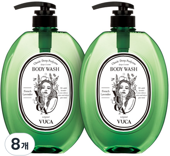 뷰카 클래식 딥 퍼퓸 바디워시 프렌치라벤더향, 8개, 1.05L