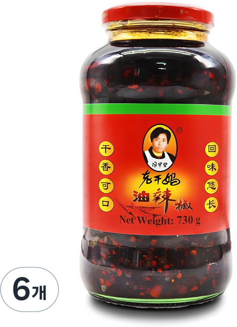 라오깐마 유라죠우 라조장 고추소스, 730g, 6개