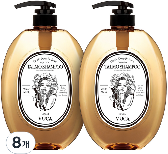 뷰카 클래식 딥 퍼퓸 골드 리페어 탈모 샴푸 화이트머스크향, 1.05L, 8개