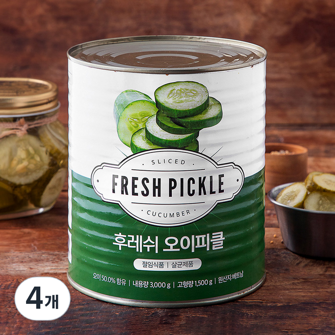 후레쉬 오이피클, 3kg, 4개