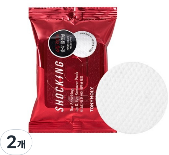 토니모리 더 쇼킹 립앤아이 리무버 패드, 2개, 30매입