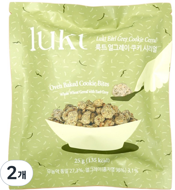 룩트 얼그레이 쿠키 시리얼, 25g, 2개