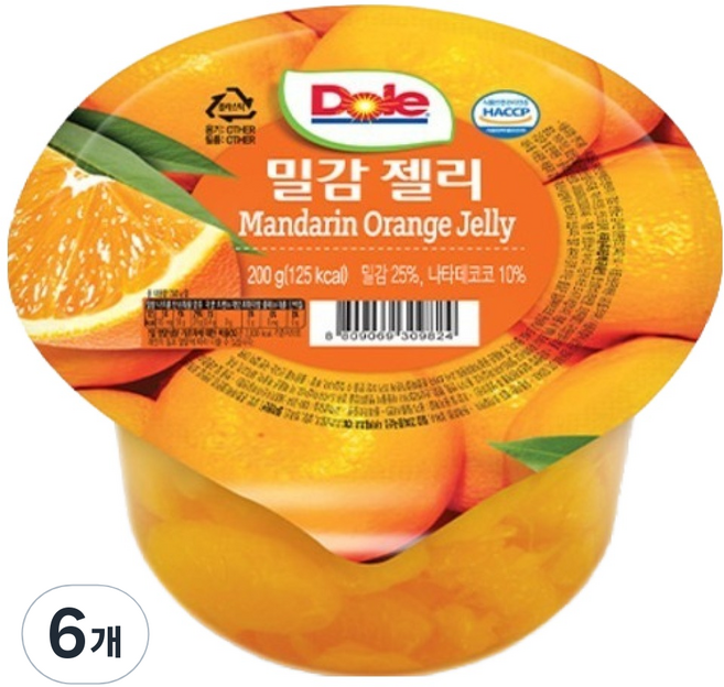 Dole 都樂 橘子口味果凍 6入, 1.2kg, 1套
