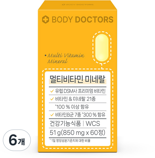 바디닥터스 멀티비타민 미네랄, 60정, 6개