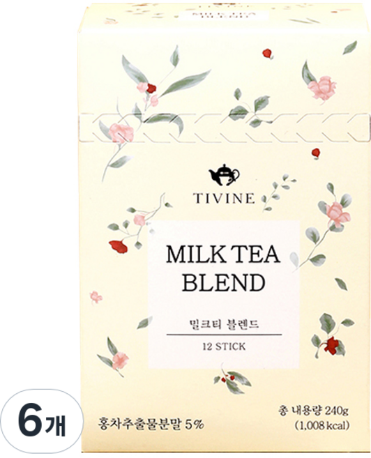 티바인 밀크티 블렌드 스틱, 20g, 12개입, 6개