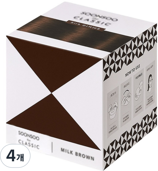 soonsoo 더 클래식 염모제, 밀크 브라운, 4개