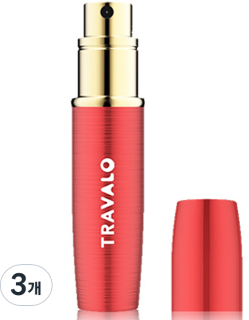 트라발로 럭스 펌핑식 충전 휴대용 향수공병 5ml, 레드, 3개
