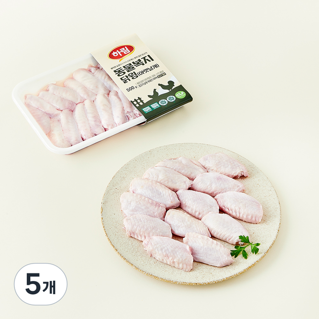 하림 동물복지 인증 깨끗한농장 닭윙 (냉장), 500g, 5개