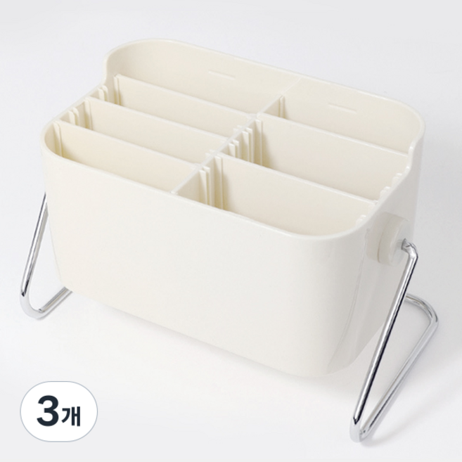 라라하우스 엘림 칸막이 조절 리모컨 정리함, 아이보리, 3개