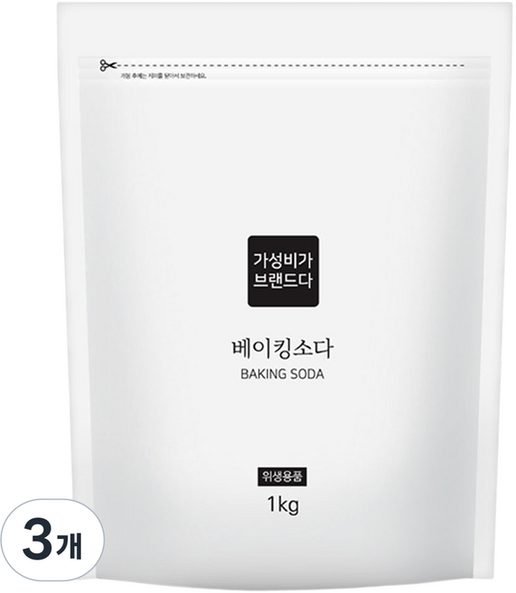 가성비가브랜드다 베이킹소다 파우치, 1kg, 3개