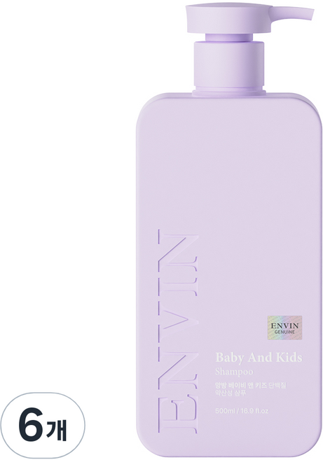 앙방 베이비 앤 키즈 단백질 약산성 샴푸 애플향, 500ml, 6개