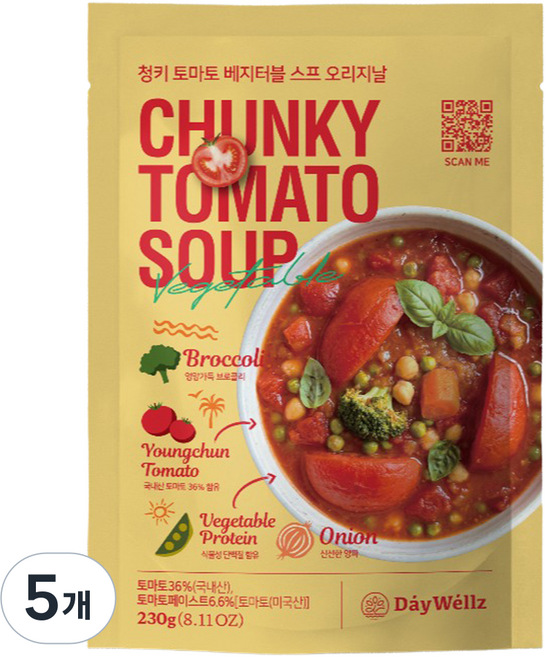 데이웰즈 청키 토마토 베지터블 스프, 230g, 5개