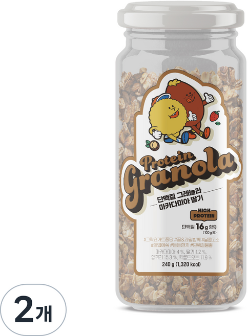 심플잇 단백질 그래놀라 마카다미아 딸기 시리얼, 240g, 2개