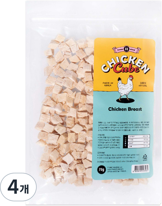 든든 반려동물 동결건조 간식, 4개, 70g, 닭가슴살