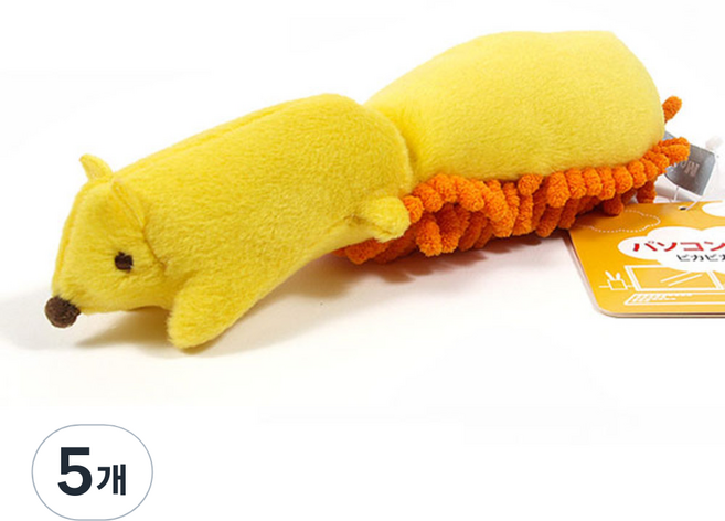 코모레비 Mopet 핸드형 모니터 겸 키보드 크리너, 옐로우, 5개