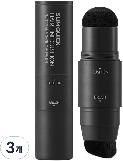 DASHU Daily Slim Quick髮際線修飾雙頭氣墊筆 2.5g, 3支, 自然黑