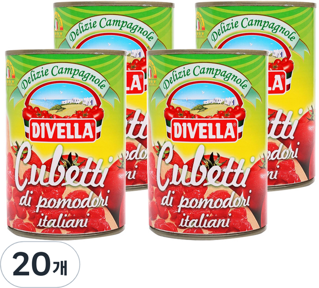 디벨라 꾸베띠 토마토 통조림 다이스, 20개, 400g