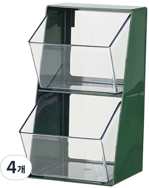 코시나 캡슐 커피 티백 다용도 서랍 정리함, 그린, 4개