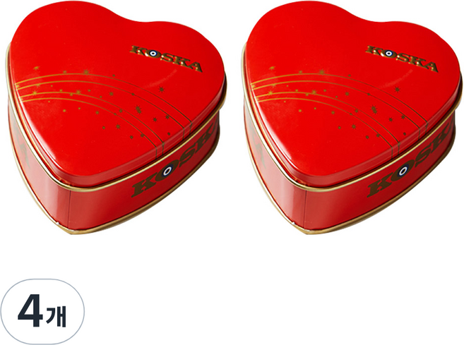 코스카 하트 패키지 터키쉬딜라이트 터키젤리 디저트과자 초콜릿 플레이버, 120g, 4개